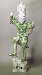 Irdenware Grabwächter, chinesisch, Tang-Dynastie (618-906)